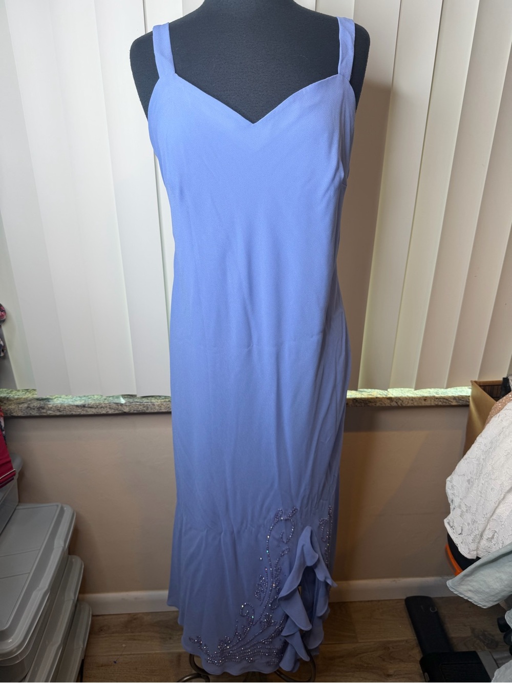 R&M  Lilac Sleeveless Maxi Dress with Beaded Hem Woman Plus Size 16